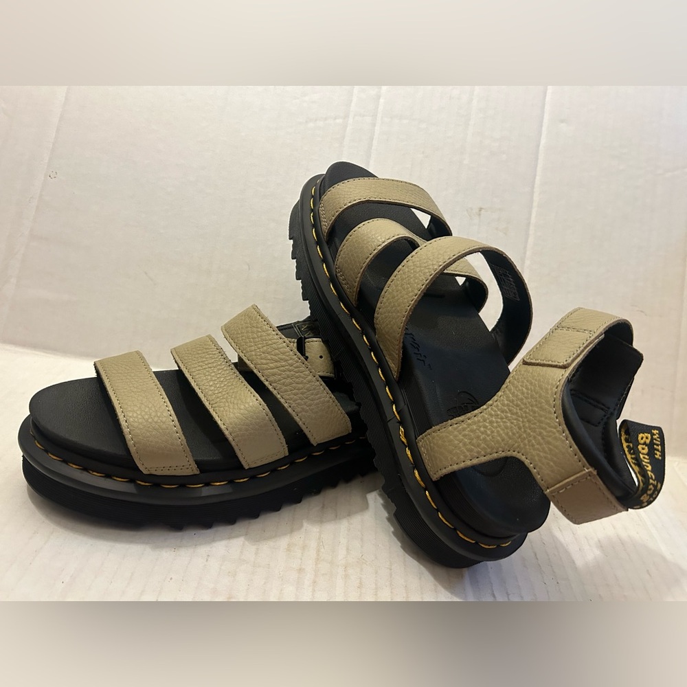 Dr. Martens Beige Strap Platform Sandals